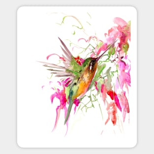 Hummingbird and Flowers Magnet